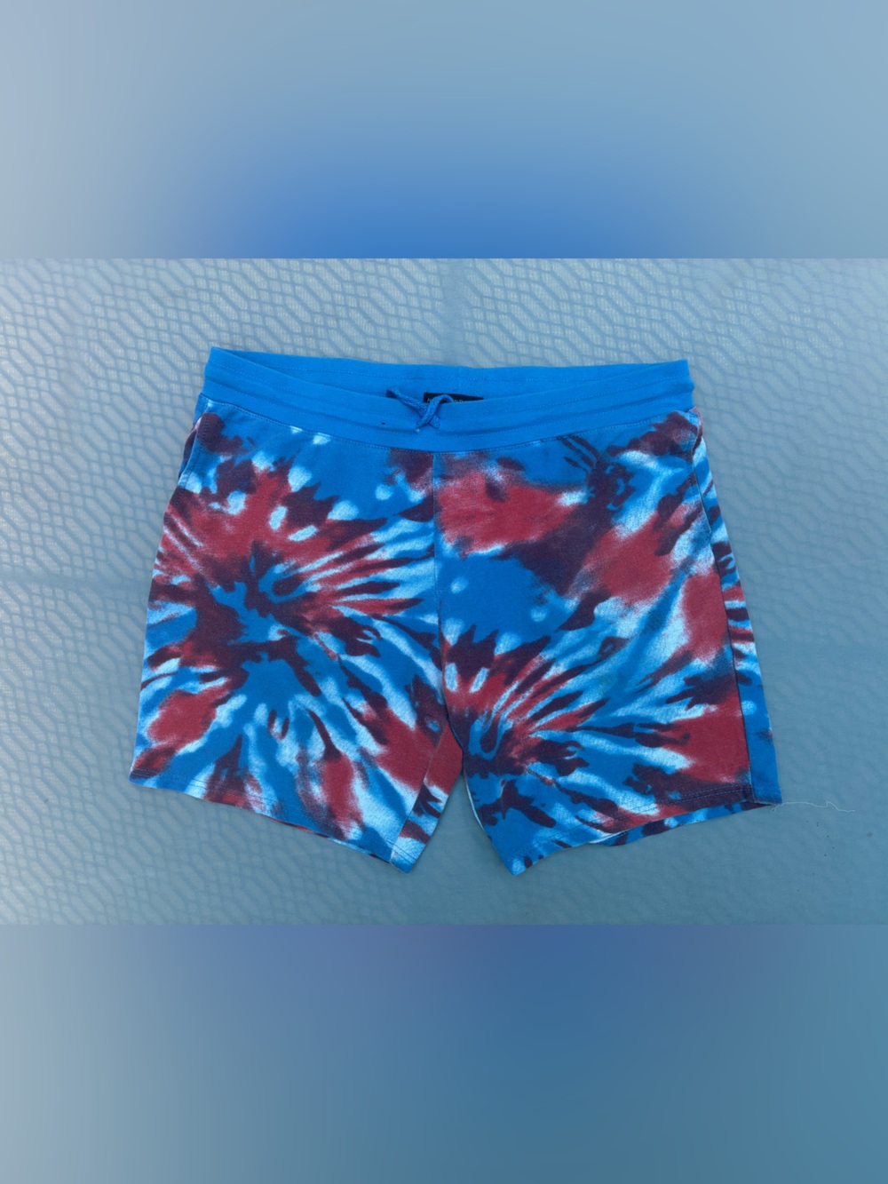 No Boundaries Blue and Red Tie-Dye Men’s Swim Shorts